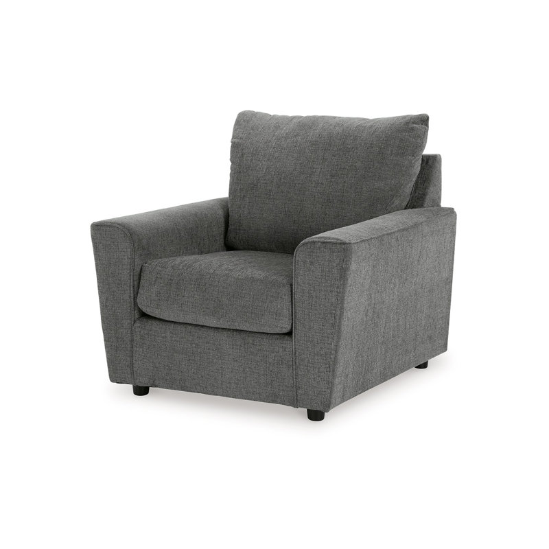 Chaise avec accoudoirs R gras, Mélange de polyester gris