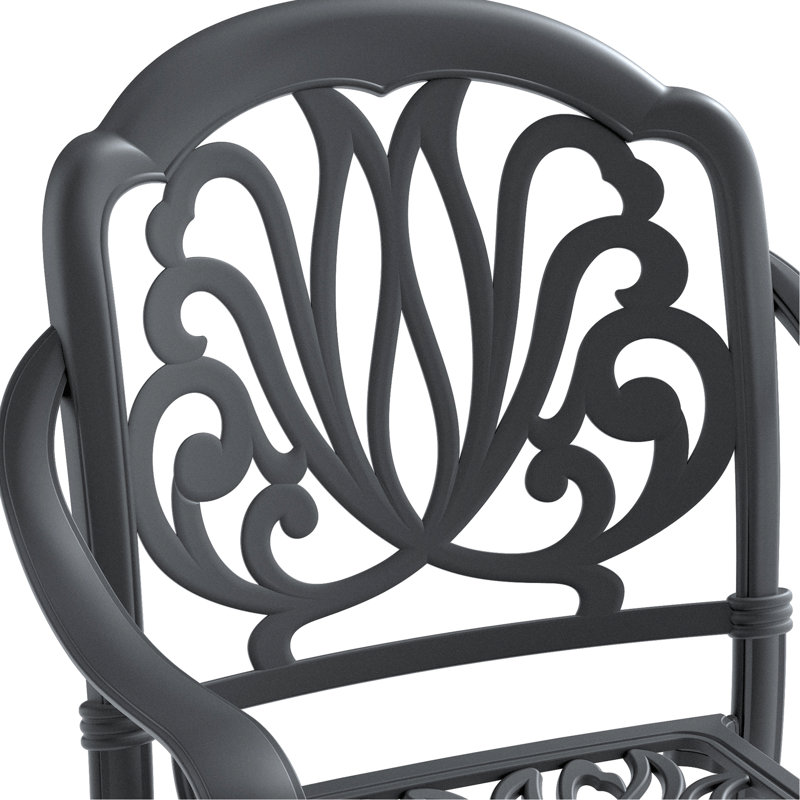 Patio extérieur avec 5 meubles et coussins en fonte d'aluminium - Soutien-bras confortable à porter