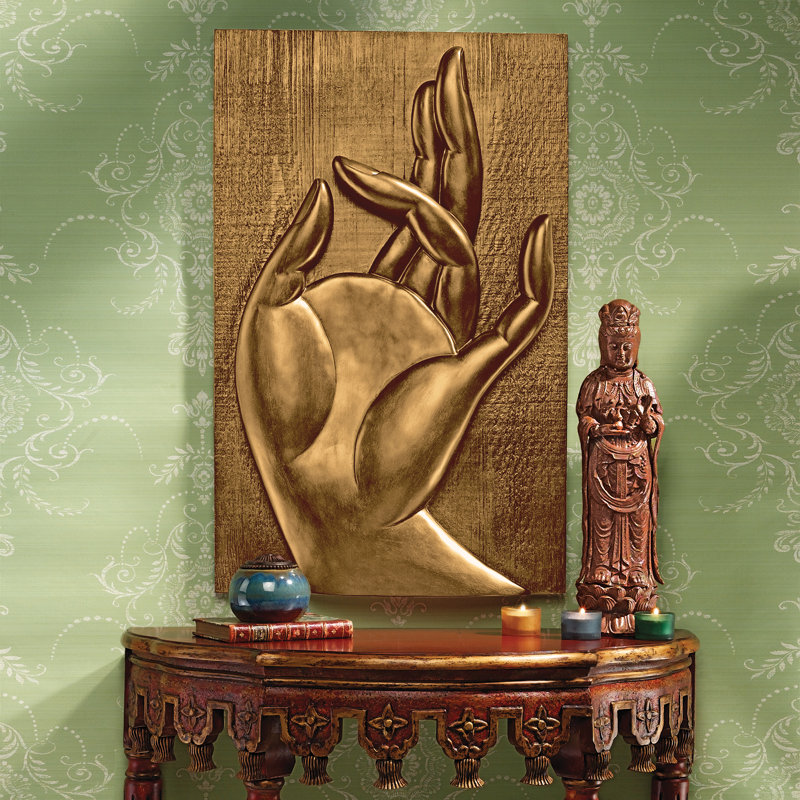 Sculpture murale mudra bouddhiste mayura