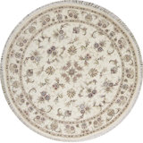 Hand-Knotted High-Quality Gray Round Area Rug