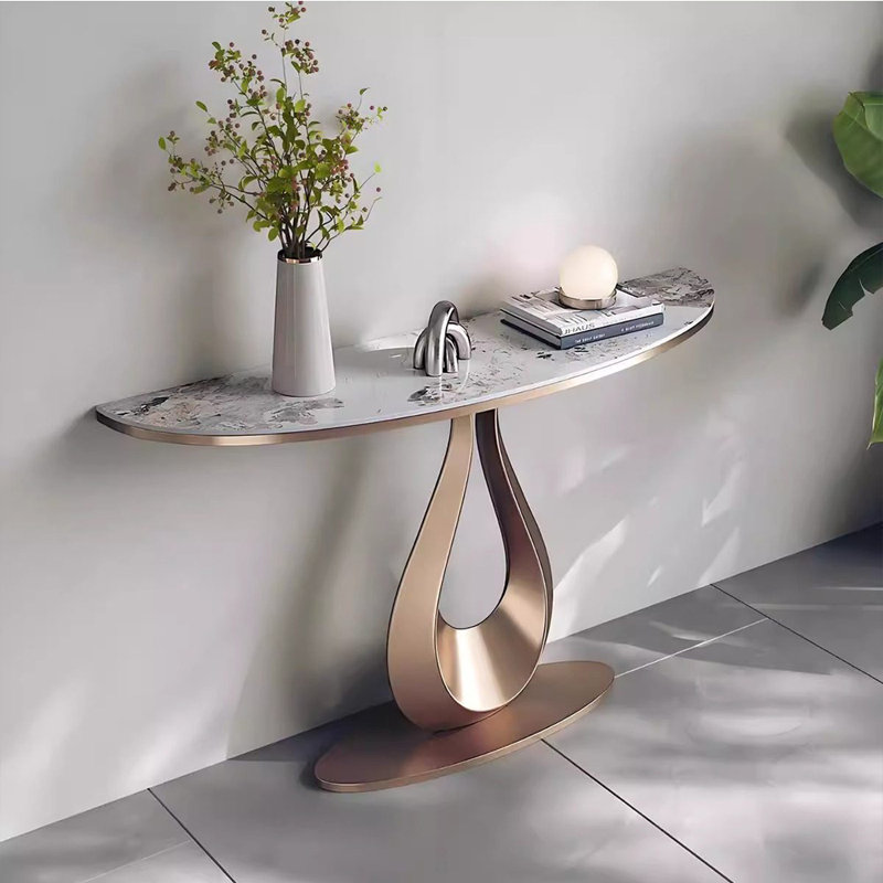 Neuman 54.3'' Console Table, 33.4" H x 54.3" W x 13.7" D, Gold