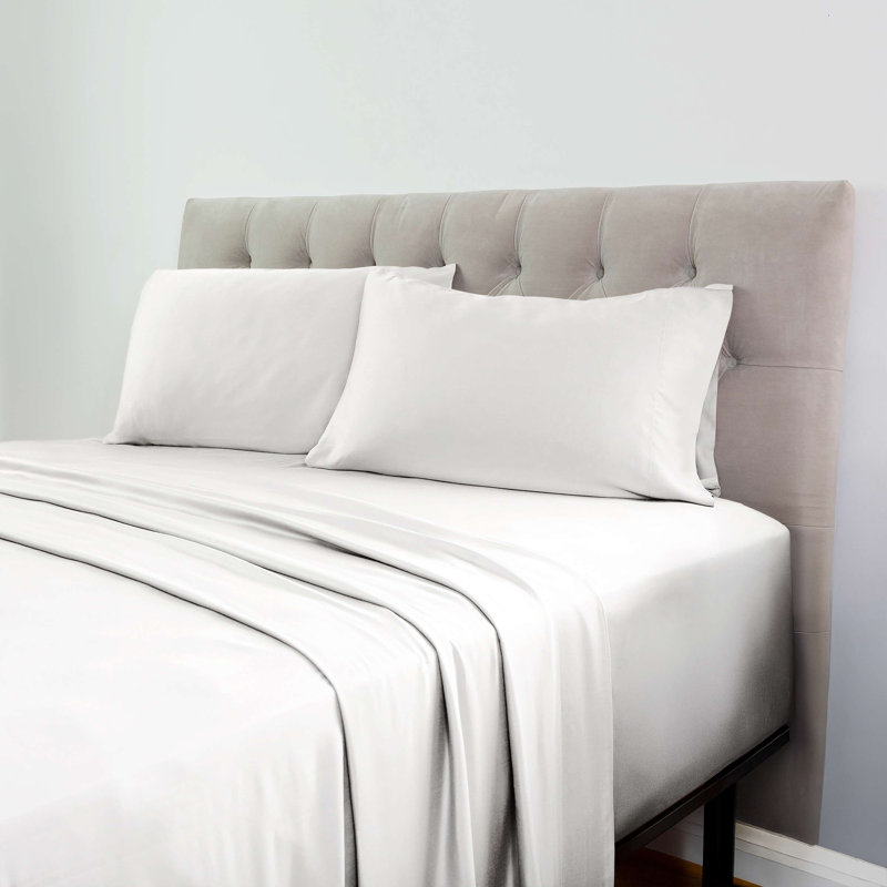 3-Piece Bed Sheet Set | Bright White | Cotton Rich Twin Bed Sheet Set | Anti-Microbial, Twin Sheet Set with 1 Pillowcase