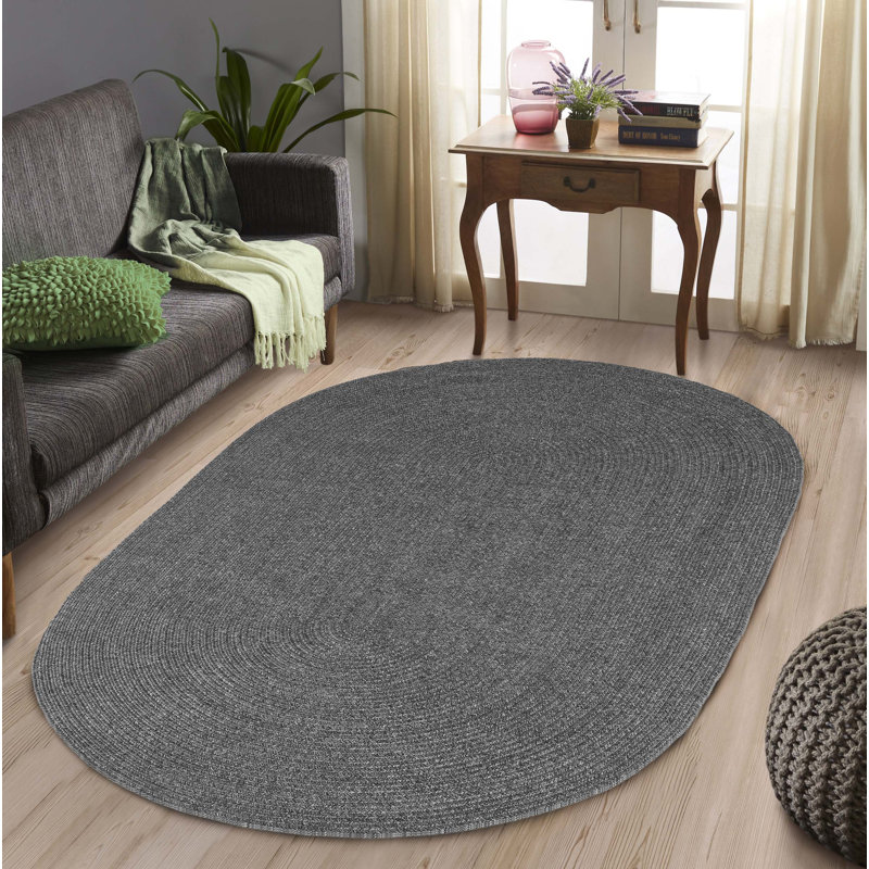 Neufeld Braided Pattern Reversible Indoor/Outdoor Area Rug, Oval 8' x 10'