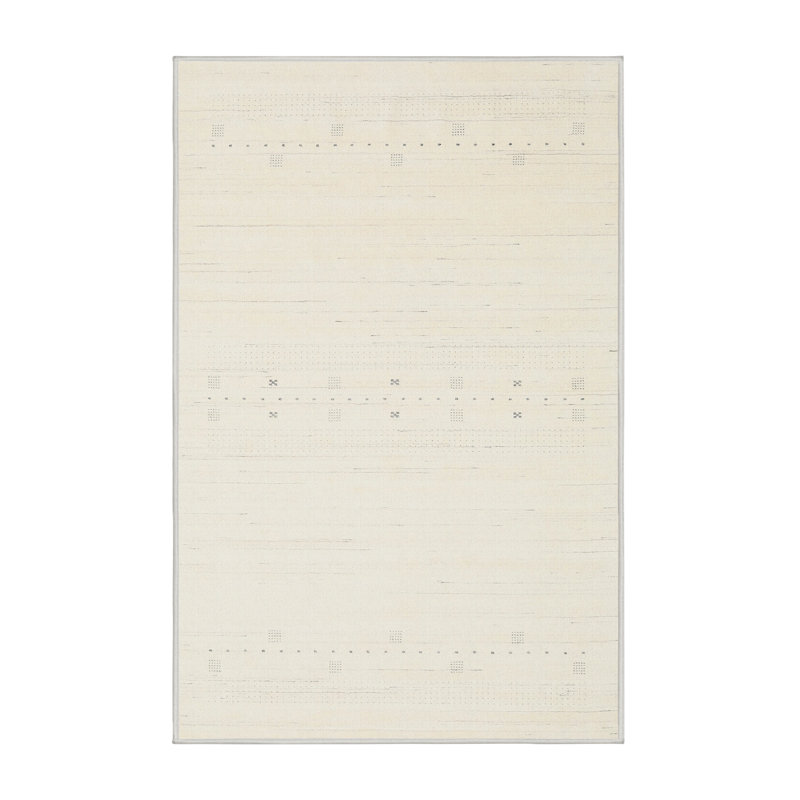 Tapis de zone beige léger contemporaine, Rectangle 2 pi x 3 pi