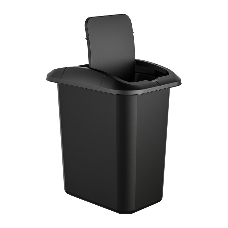 Poubelle en résine 7 gallons, Noir, noir, noir, noir