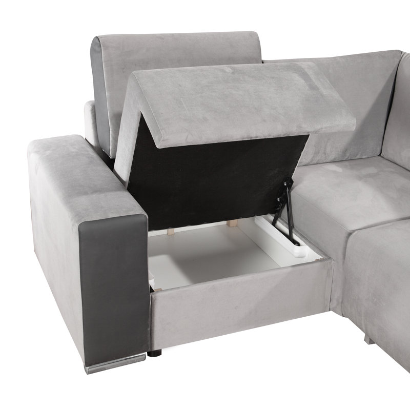 4 Seater Sofa Bed, Chaise lounge left