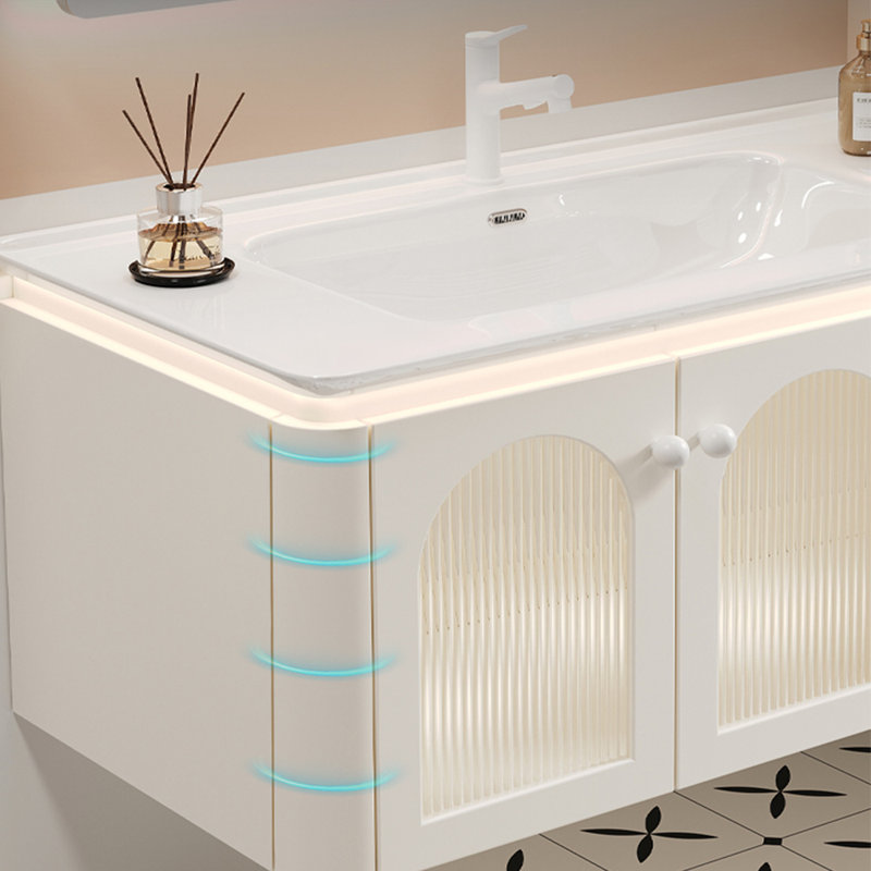 Armoire de salle de bain légère de luxe de style français crème