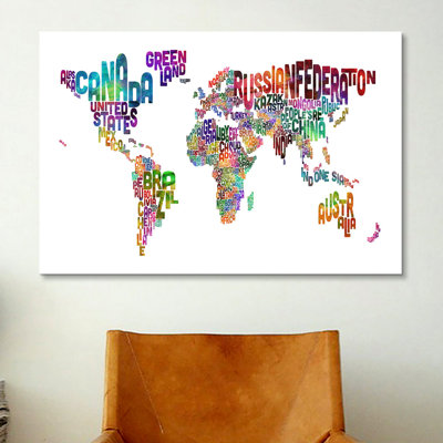 Karlskrona " World (Countries) Typographic Map II " by Michael Tompsett