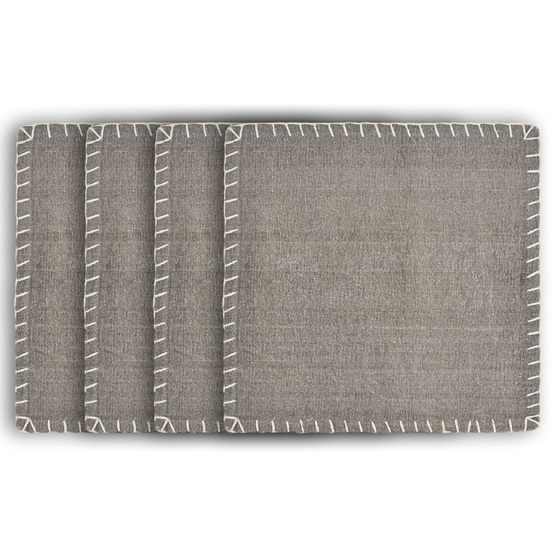 Napperon brodé 15 po, Gris