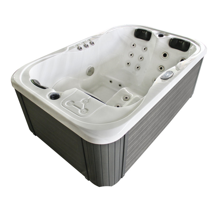 Spa rectangulaire à 3 jets en acrylique / ozonateur blanc / gris 3 personnes Brotherton