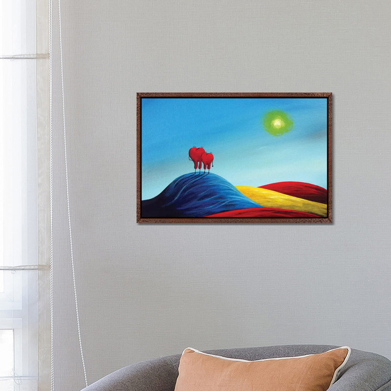 Their Happy Place - Print on Canvas, Classic Brown Wood Framed, 66.04 cm H x 45.72 cm W