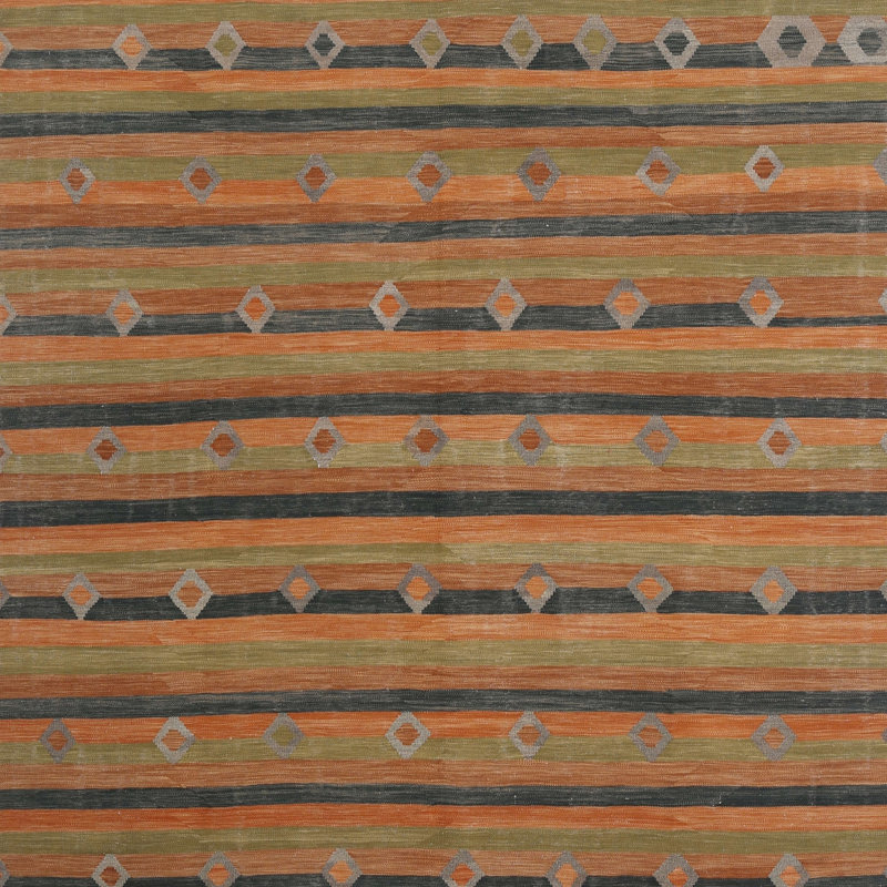 Tapis contemporain brun / gris / noir, Carré 4 pi