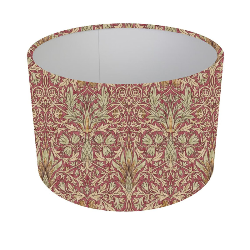 Cotton Drum Lamp Shade ( Screw On ) in Red, 10cm H x 16cm W x 16cm D