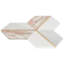 Decade 10x12 Hexagon Polished Marble and Brass Inlay Mosaic Tile