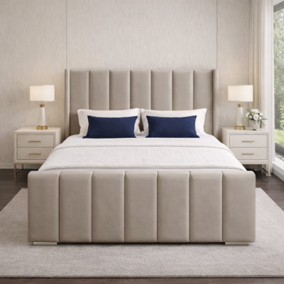 Premium Luxury Wingback Panel Bed Frame