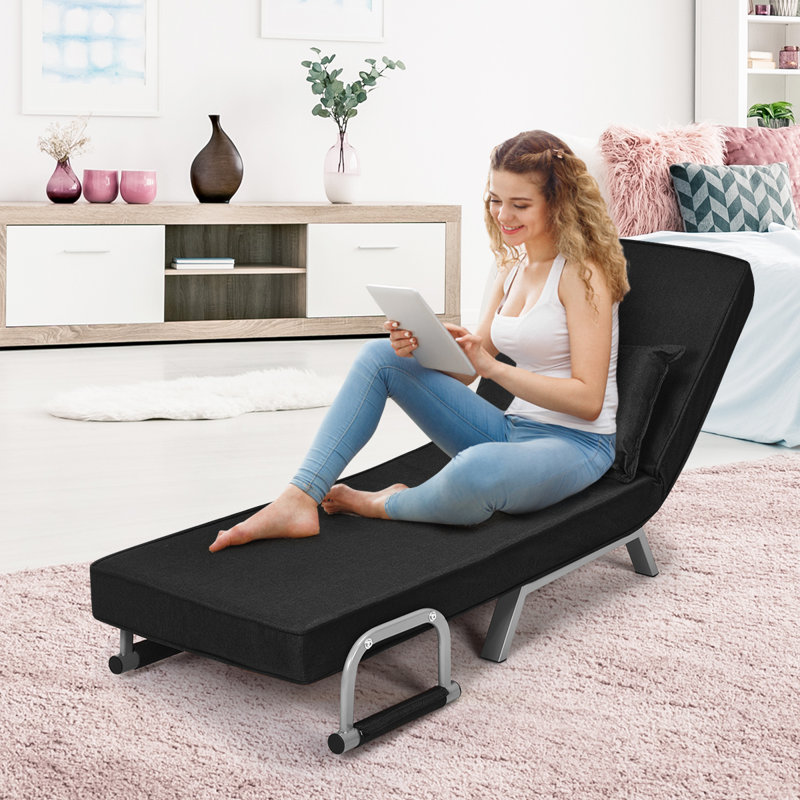 Fauteuil en lin de 23,5 po Mirre, 100% lin noir