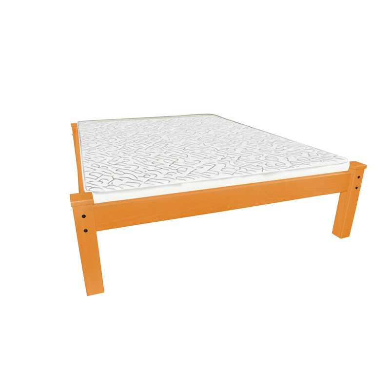 Yellow Solid Wood Queen Bed Frame