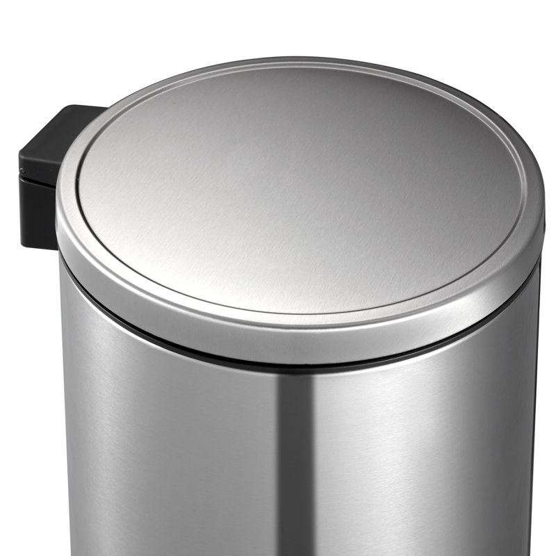 Eva Steel Step On Kitchen Trash Can, Stainless Steel, 30 L