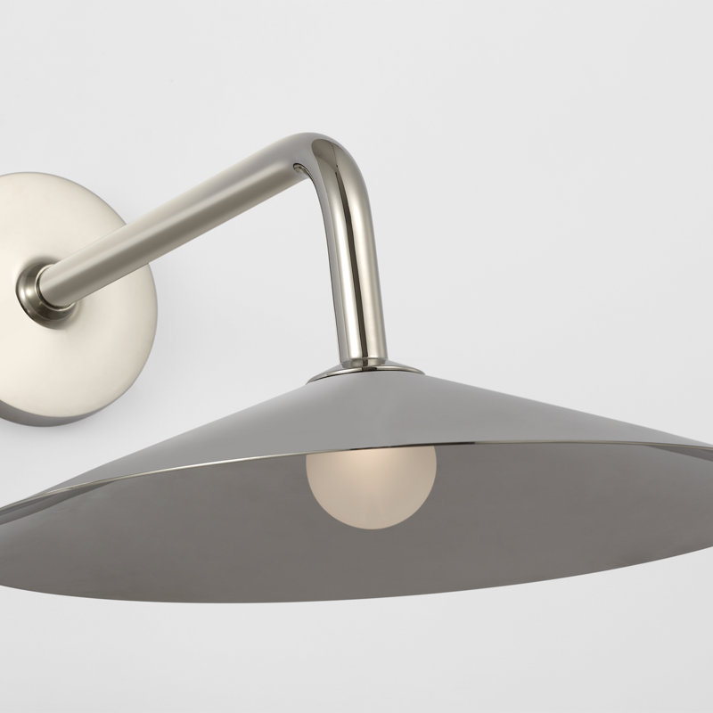 Amber Lewis Ponce 9" Sconce, Polished Nickel, Nickel, 8.5" H x 13" W x 17" D