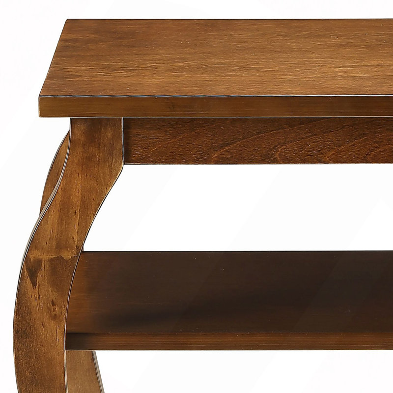 Modern End Table With 2 Shelves, Side Table, Accent Table, 23" H x 20" W x 18" D, Walnut