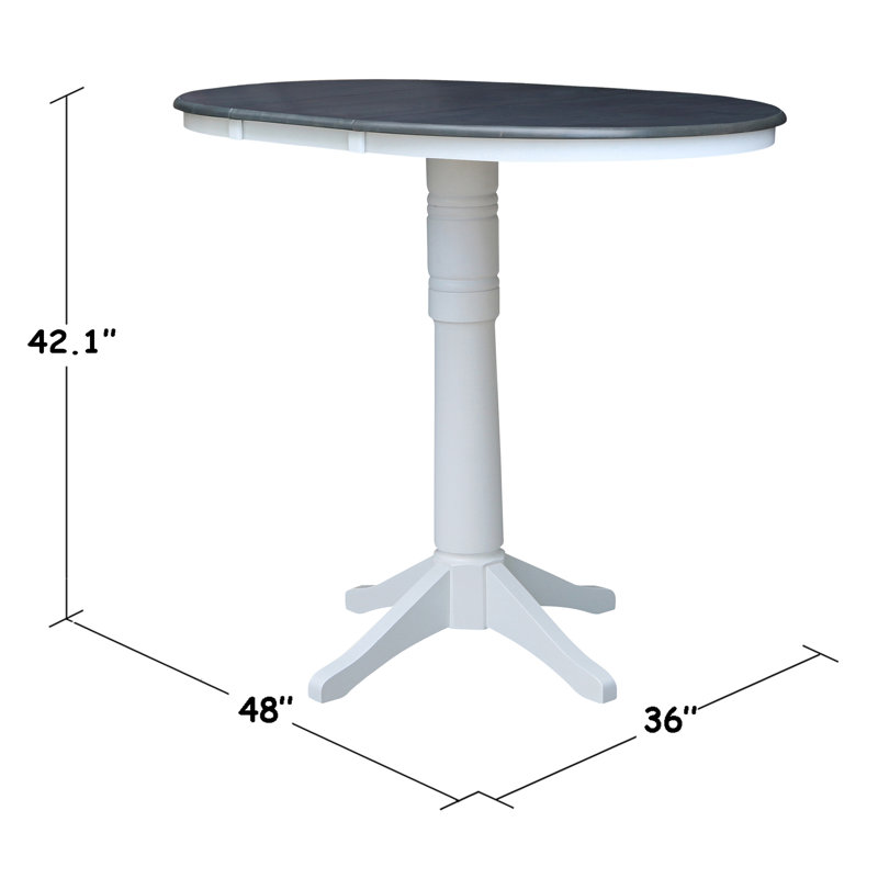 Ileia Extendable Solid Wood Dining Table, Heather Gray/White