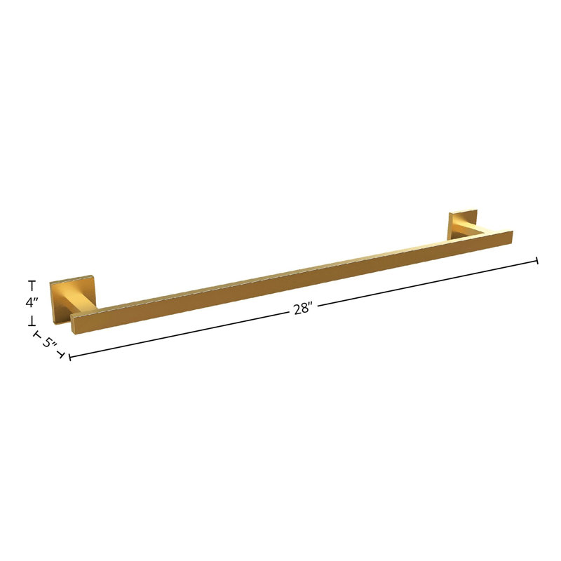 DAX Roma 28" Brass Single Towel Bar, Chrome, Or brossé