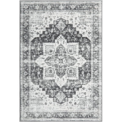 Tapis vintage rétro patiné pour chambre à coucher, cuisine et salon