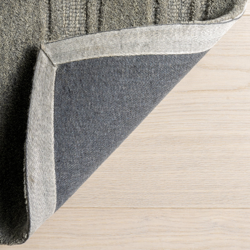 Starke Checked Wool Area Rug, Runner 2'8" x 8'