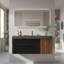 Meuble-lavabo flottant mural mat noir