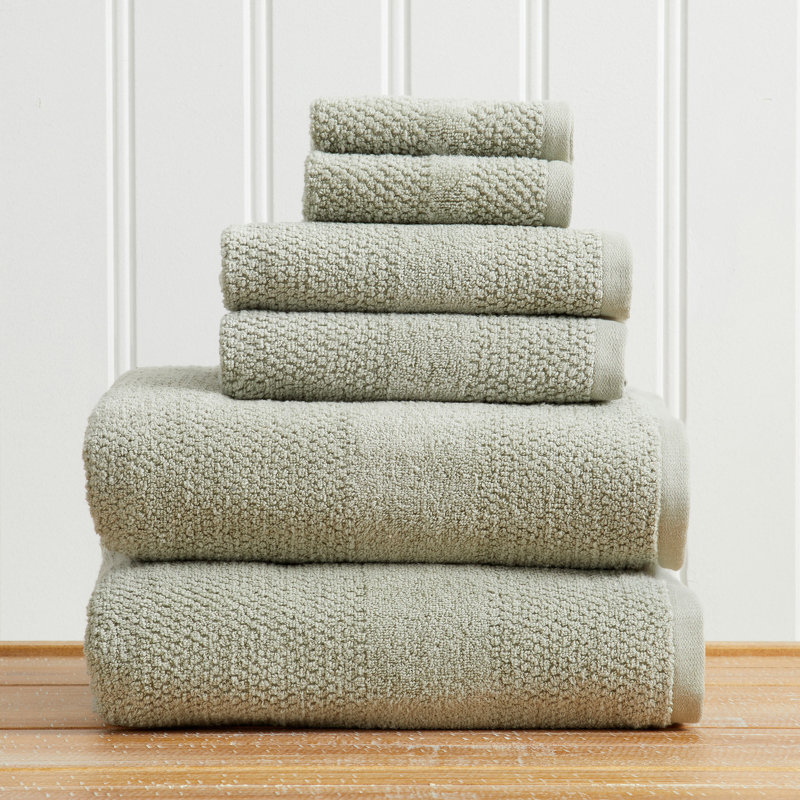 Ensemble de serviettes de bain 100% coton, Ensemble 6 pièces, Eucalyptus