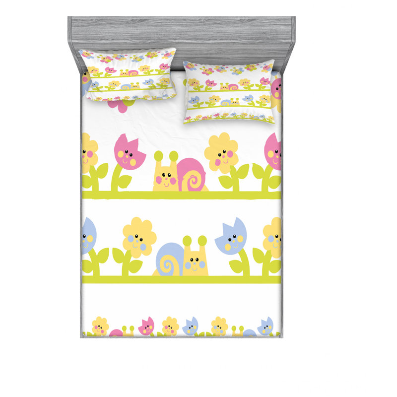 Ensemble de draps caricature, Ensemble de drap pour grand lit avec drap-housse