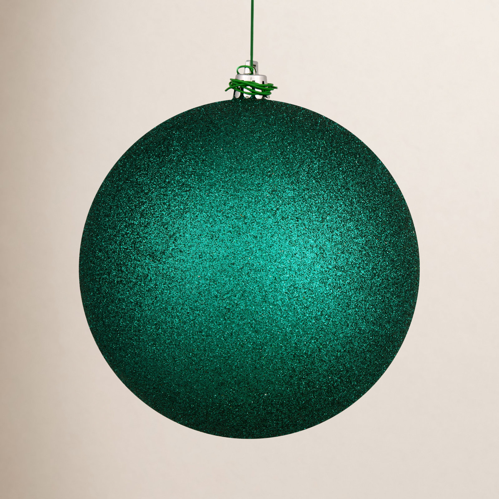 Shatterproof Bauble, 2.75" H x 2.75" W x 2.75" D, Dark Teal Glitter
