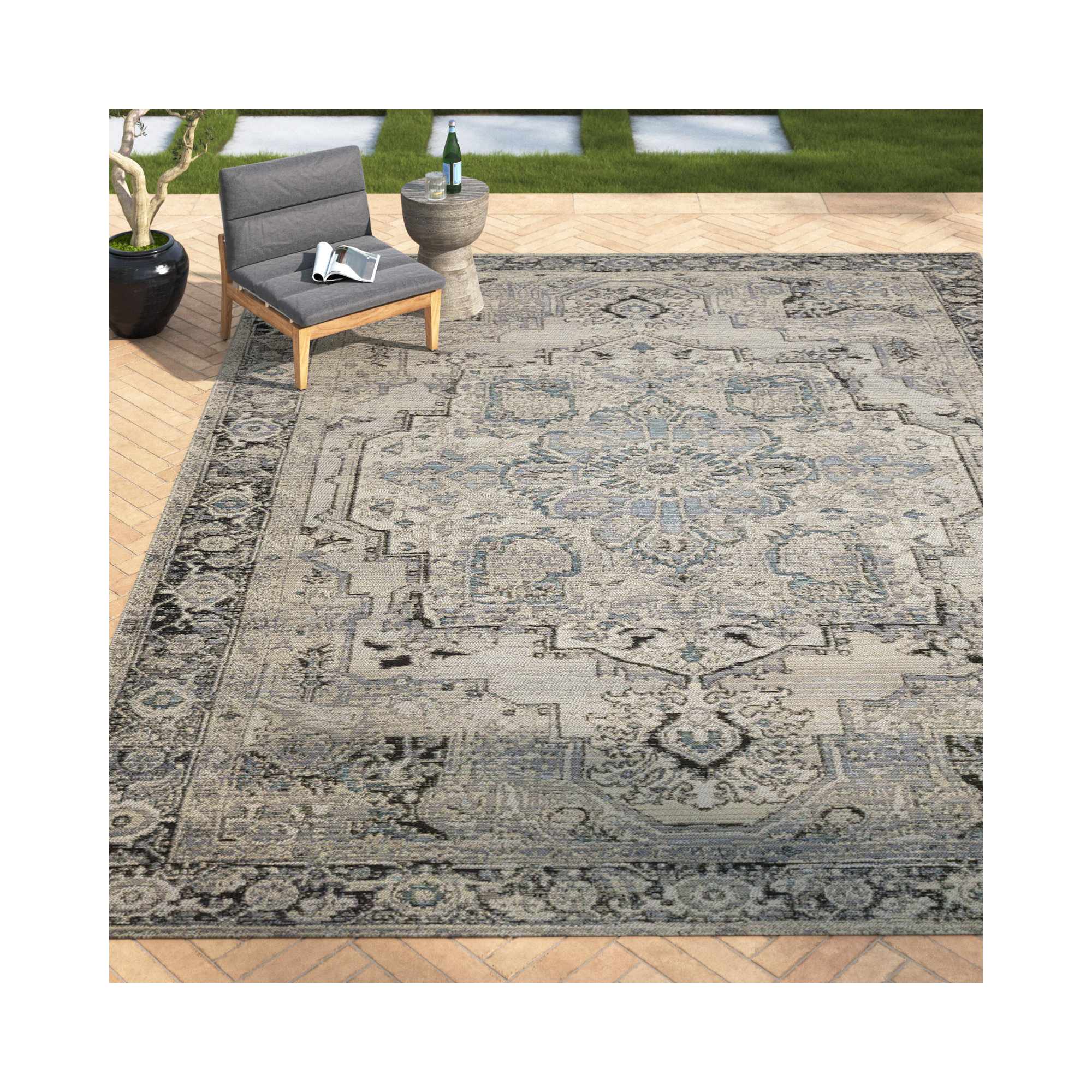 Cusack Indoor/Outdoor Rug, Rectangle 7'10" x 11'2"