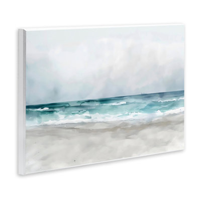 Plaque murale abstraite aquarelle turquoise, design par LSR Design Studio