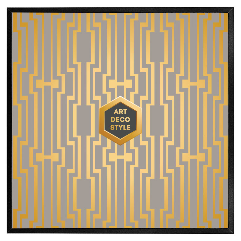 Bourbonnais Art Deco Style - Single Picture Frame Print, Black Framed, 51cm H x 51cm W x 4cm D