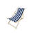 Folding Populus Wood Sling Chaise Lounge Chair, Dark Blue Stripe - 220 Lbs Weight Capacity, No Assembly Required For Outdoor Beach Garden Pool | 2-Piece Set Available For Extra Savings