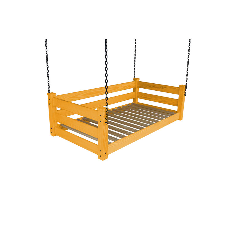 Adrow Solid Wood Hanging Daybed, Twin, Honey Stain
