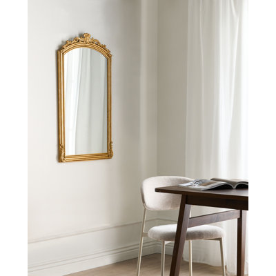 Iron Bowfront Floor Mirror