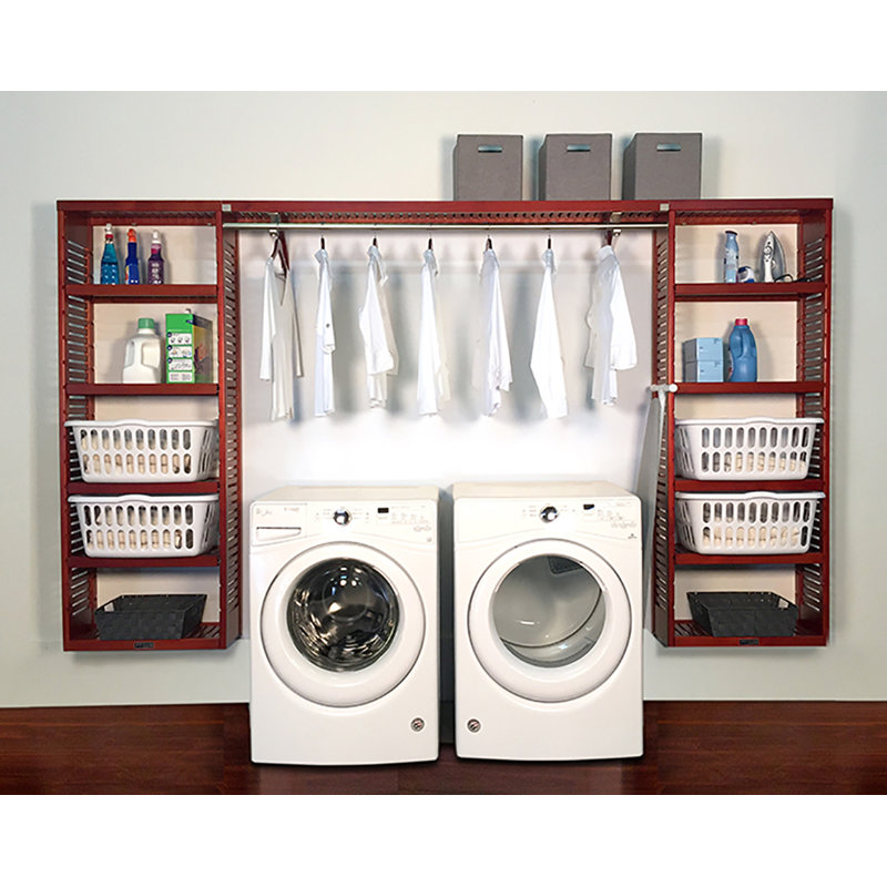 John Louis Home Laundry Room Organizer, Red Mahogany
