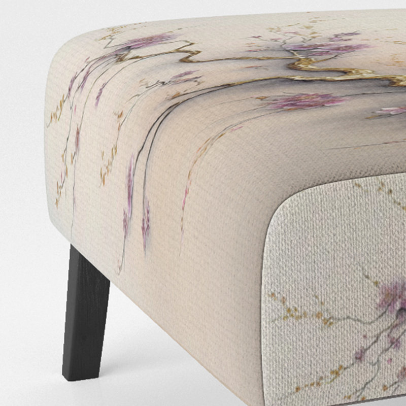 Rose et prune cerisier en fleurs branche V - fauteuil de chambre japonais rembourré, fauteuil d'appoint Cherry Blossom