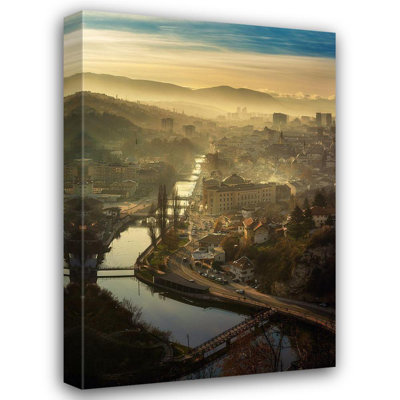 «Red Barrel Studio® Dan, Bez», reproduction d'art sur toile tendue: coucher de soleil