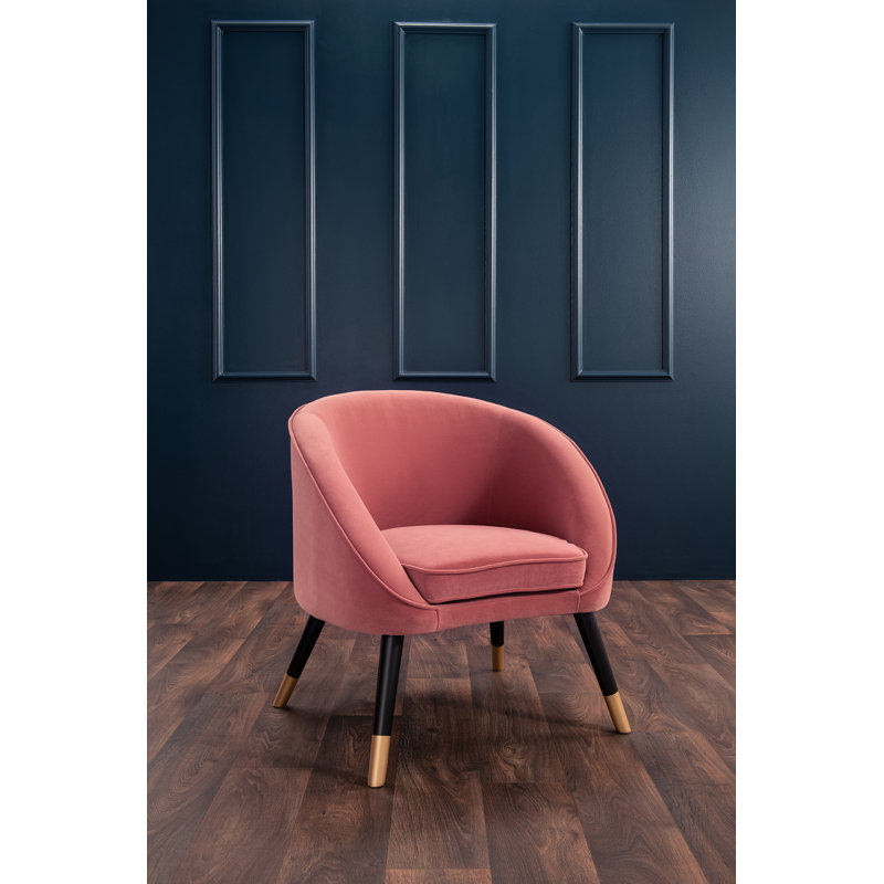 Vedder Velvet Barrel Chair, Pink