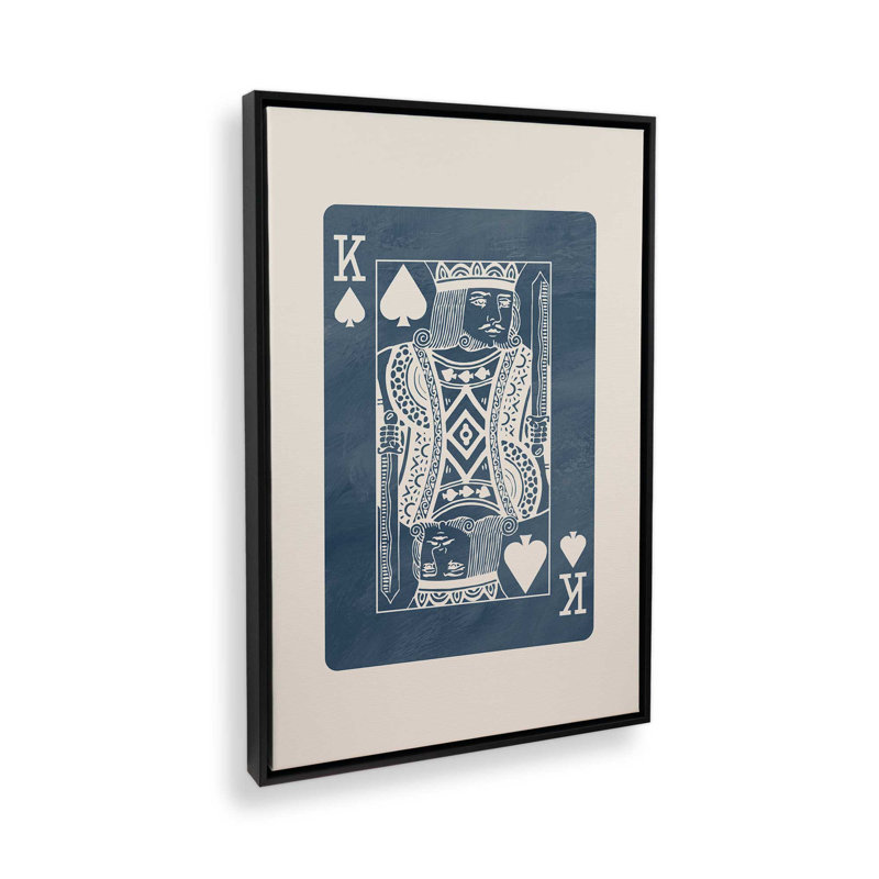 Impression sur toile Denim King Card, H 12,75 po x l 8,75 po, Noir satiné