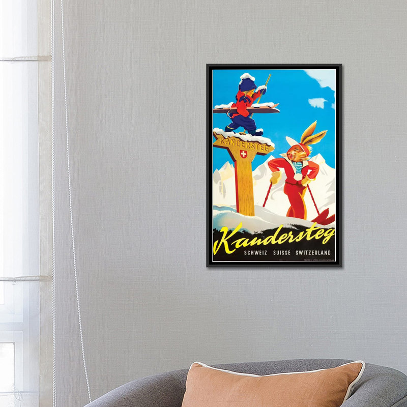 « kandersteg, switzerland », impression sur toile, H 26 po x l 18 po x P 1,5 po, Toile avec cadre noir, Pas de tapis