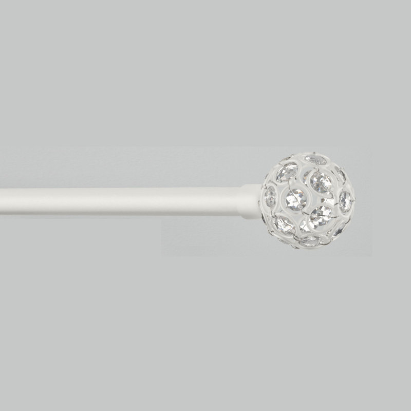 Tringle à rideaux simple réglable 1 po, Blanc mat, 66” – 120”