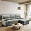 Canapé-lit modulaire de luxe avec rangement et porte-gobelets, gris
