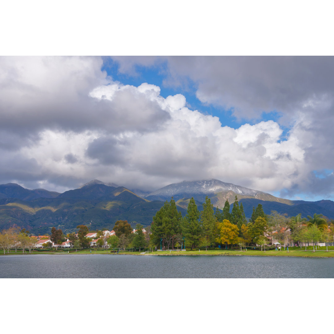 Lakeside With Beautiful Clouds von Rsmseymour - Drucken