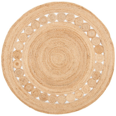 Round Casas Jute Beige Area Rug