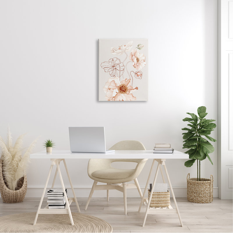 Motif moderne de pétales de fleurs roses, Plaque murale, L 24 po x H 24 po