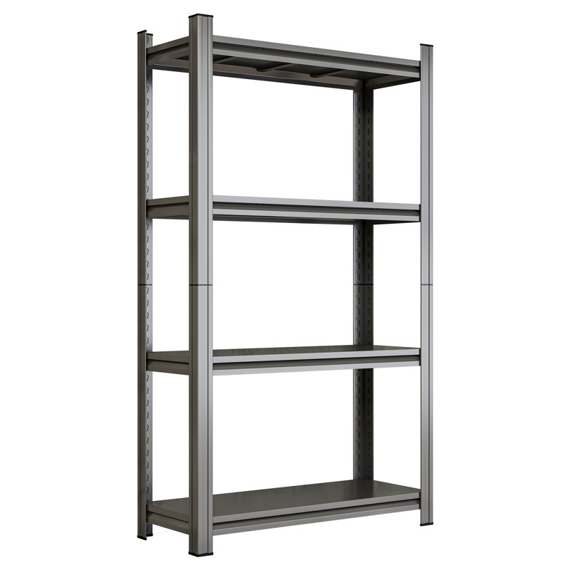 Étagères de rangement en métal à 4 niveaux réglables en hauteur, support de rangement polyvalent pour le garage, la remise, le magasin et le salon, étagère en acier noir, facile à assembler